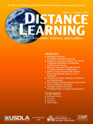 cover image of Distance Learning, Volume 12, Number 2